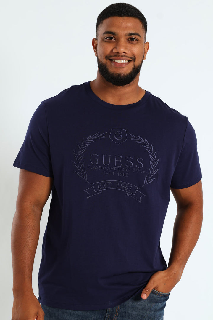 Classic Crest Logo Tee - Navy