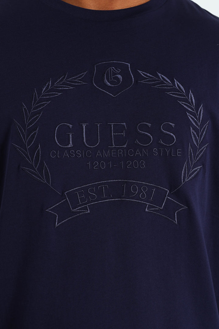 Classic Crest Logo Tee - Navy