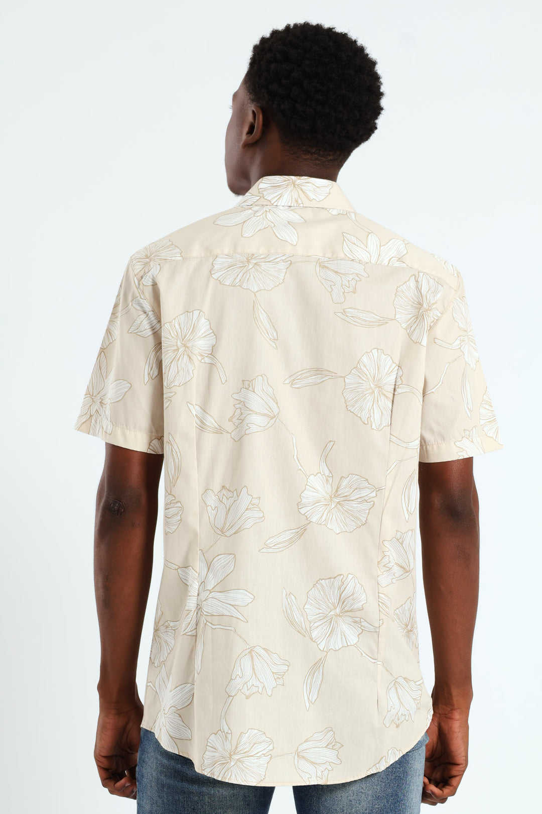 Cotton Floral Shirt - Beige/Cream