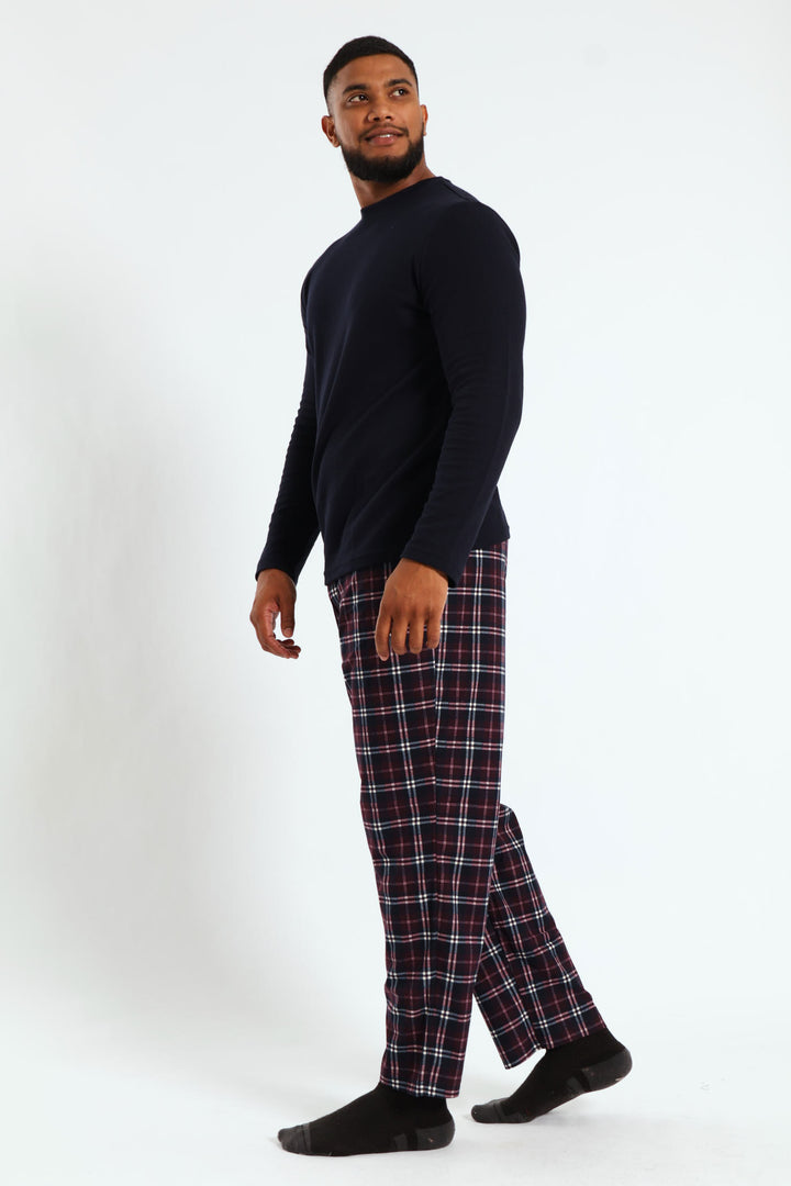 Long Sleeve Top & Butterfleece Pants - Navy