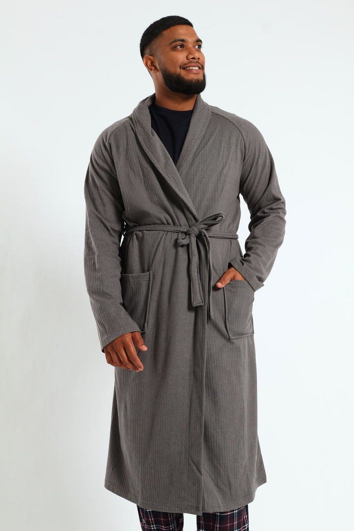 Shawl Collar Gown - Grey