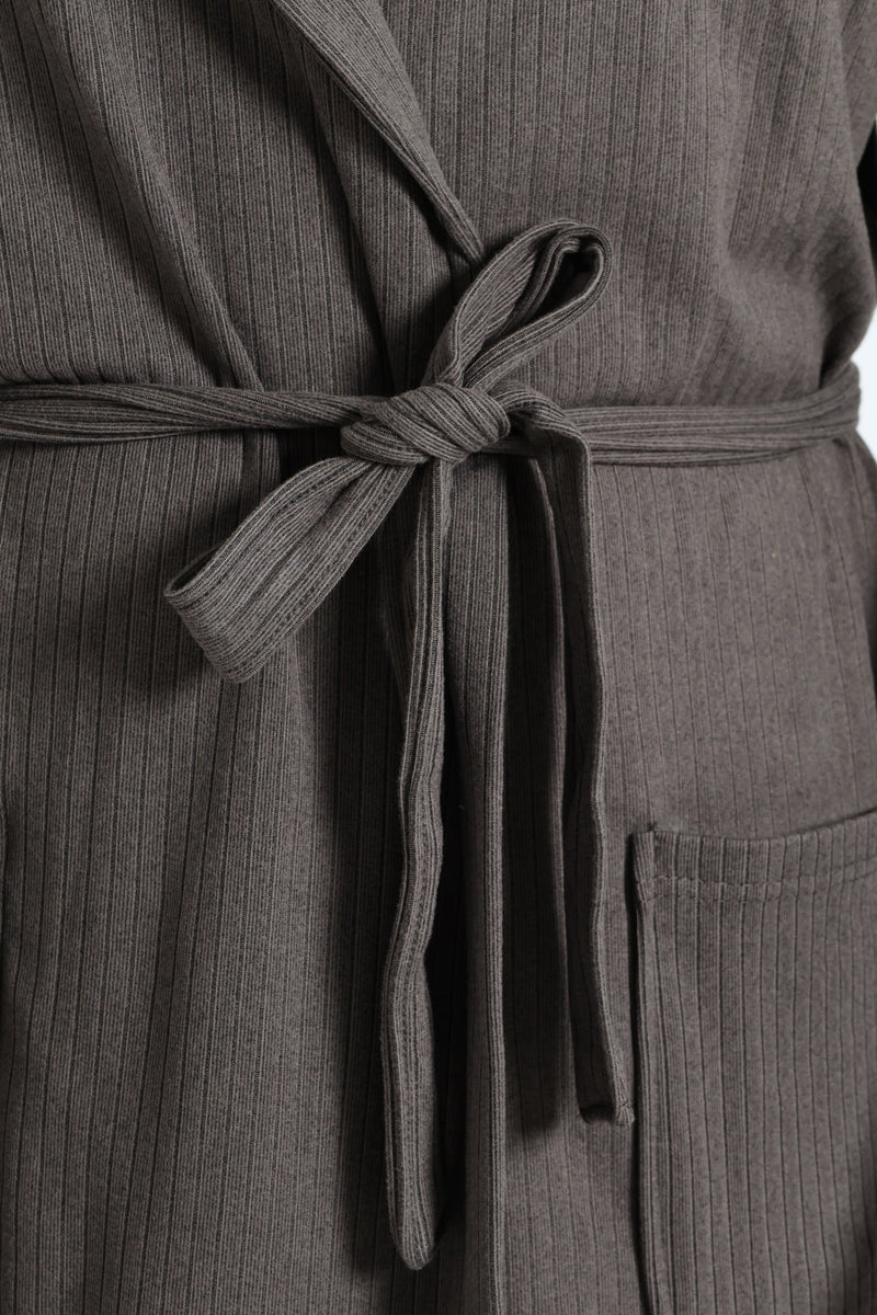 Shawl Collar Gown - Grey