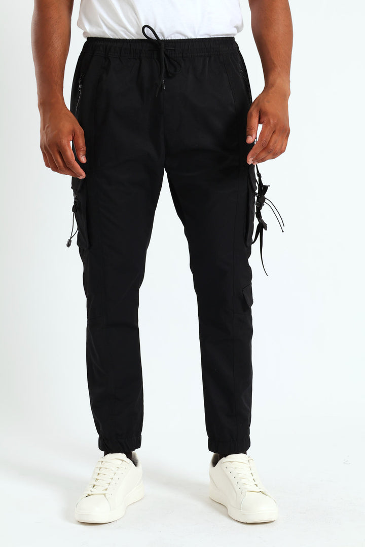 Strap Cargo Jogger - Black