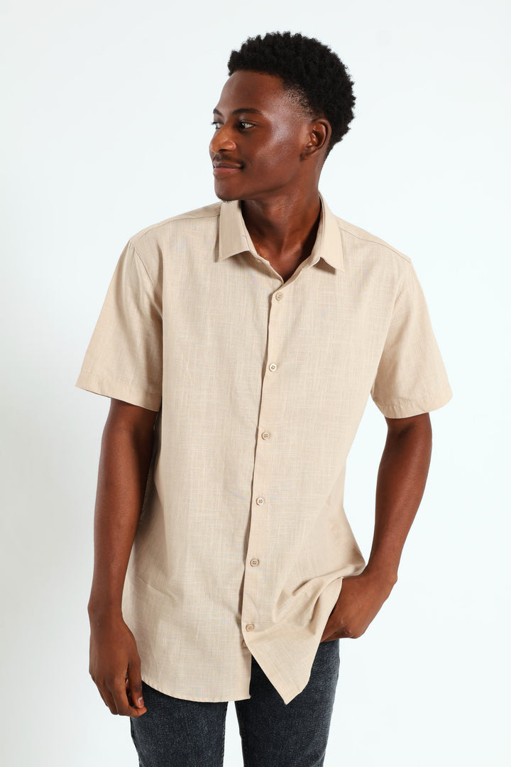 Linen Look Shirt - Natural