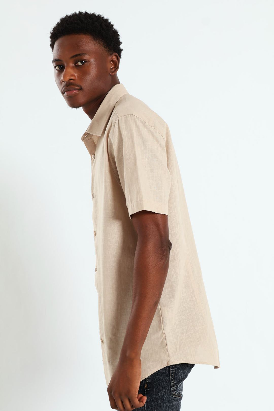Linen Look Shirt - Natural
