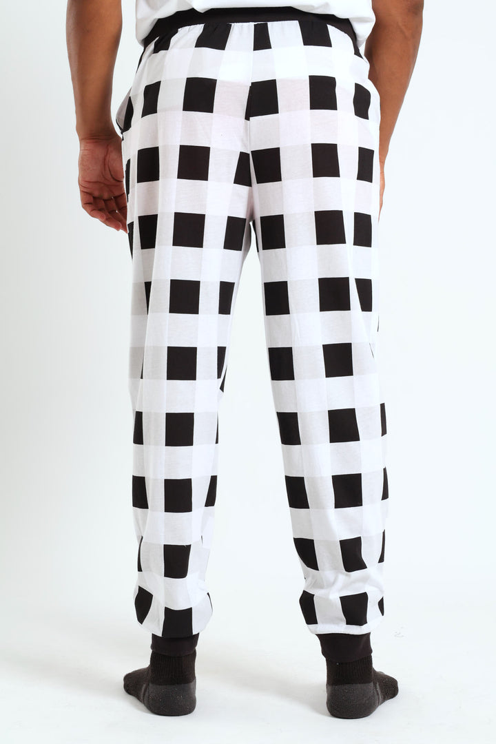 Check Print Jogger - Black