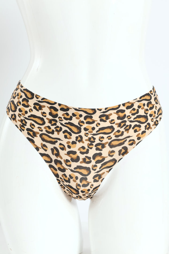 3 Pack Thong Panties - Leopard/Tan/Black