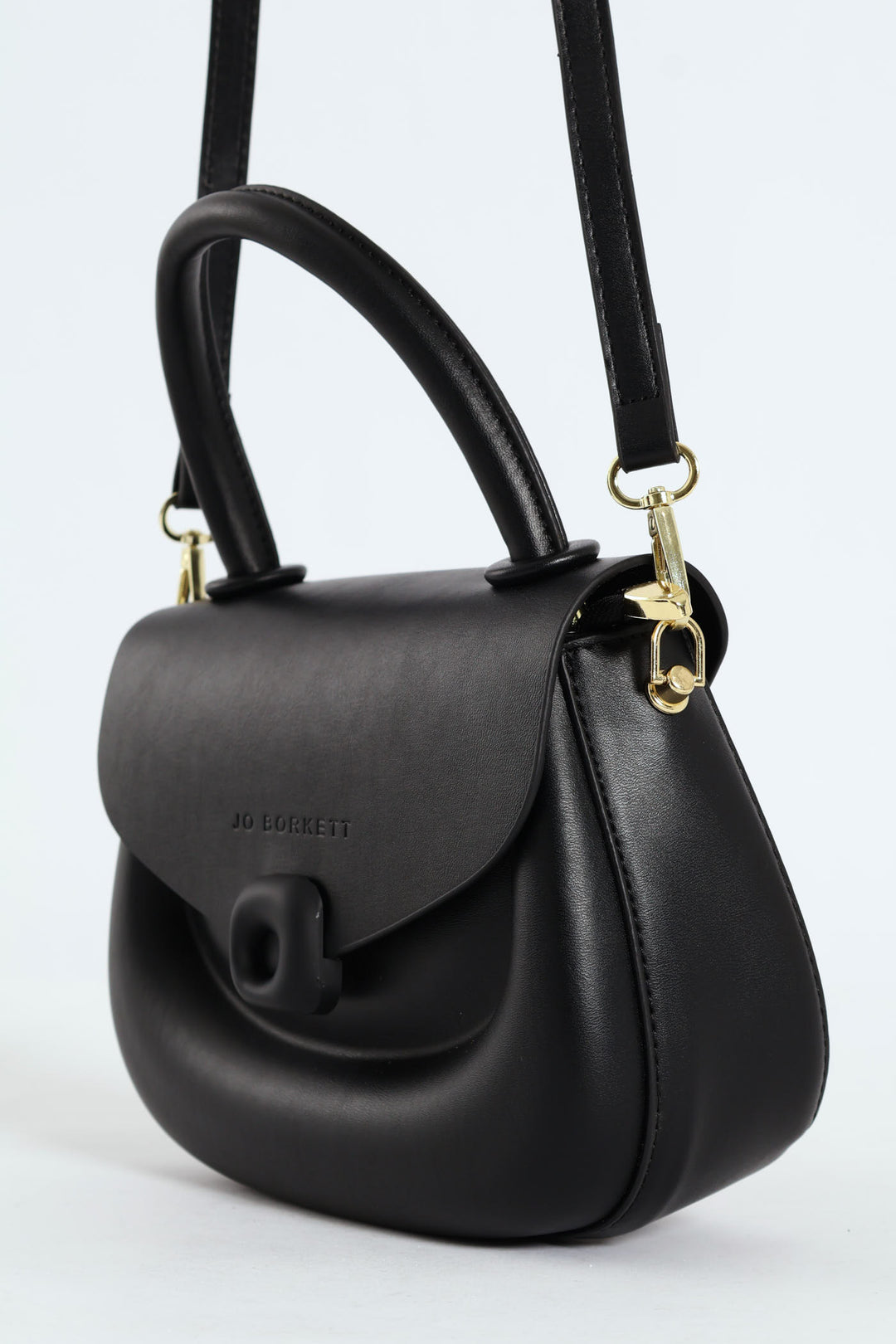 Florence Flap Bag With Top Handle - Black