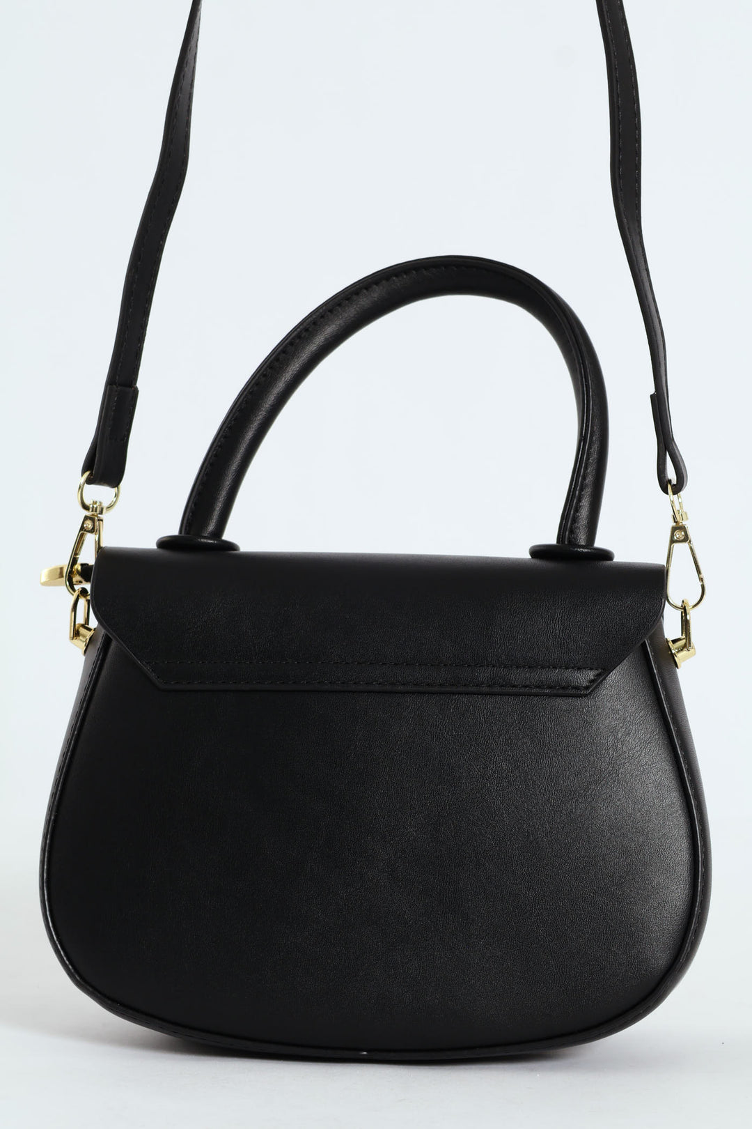 Florence Flap Bag With Top Handle - Black