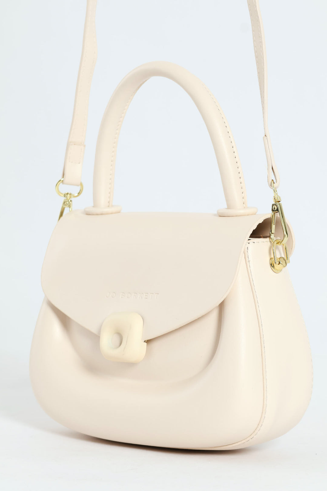 Florence Flap Bag With Top Handle - Beige