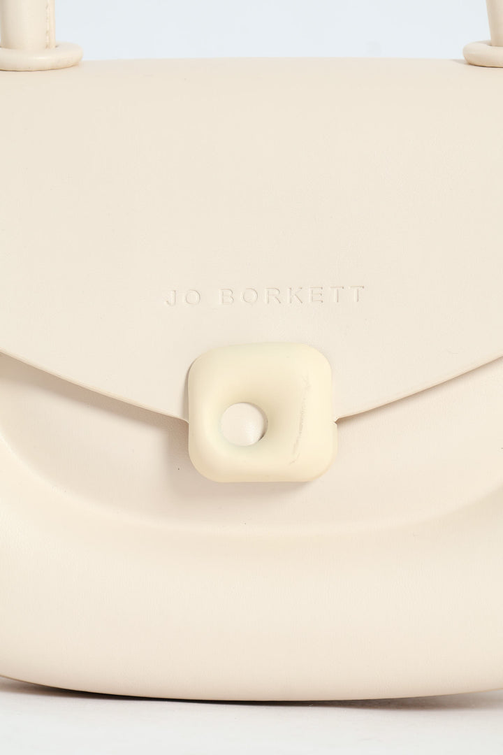 Florence Flap Bag With Top Handle - Beige