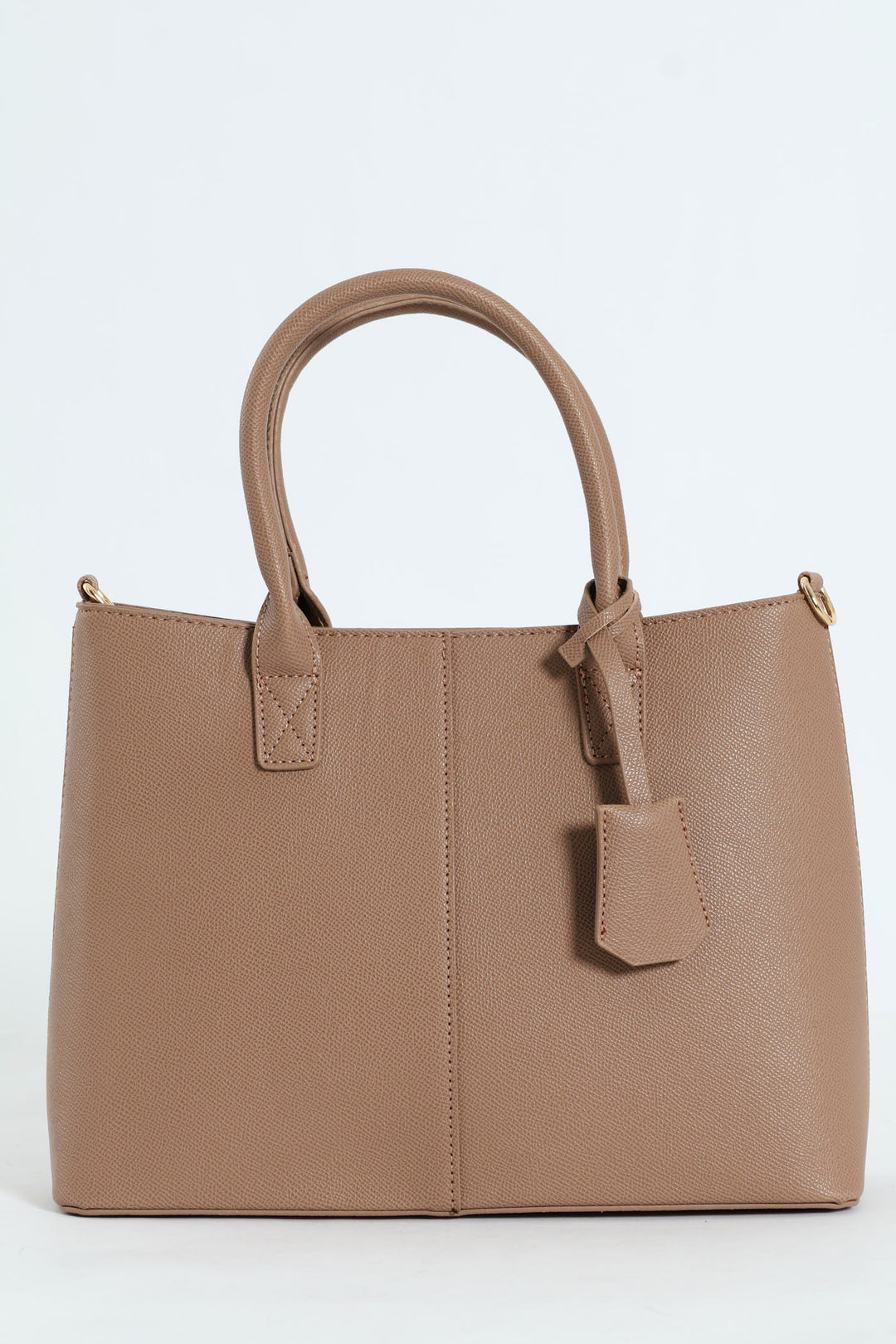 Top Handle Tote With Tab - Sand