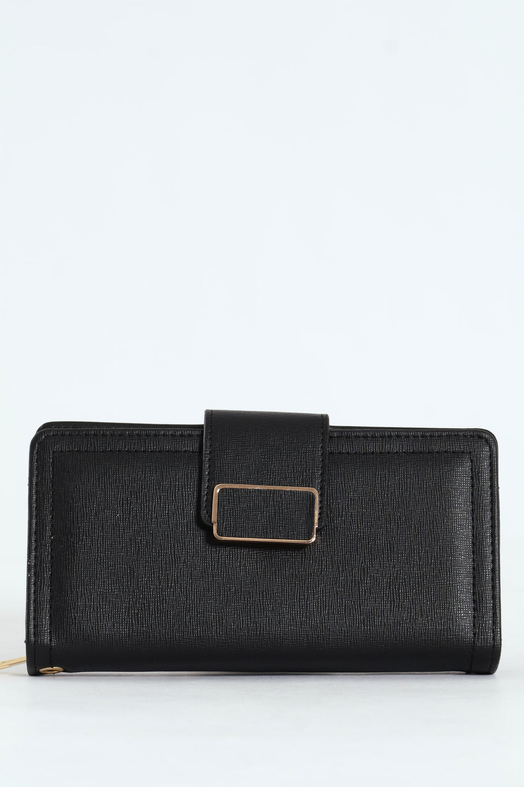 Flap Zip Around Bifold Purse - Black