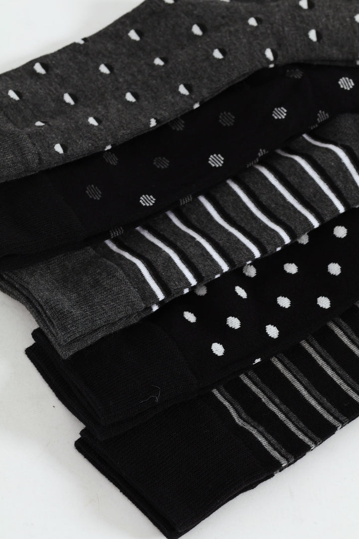 5 Pack Anklet Socks - Black/Grey