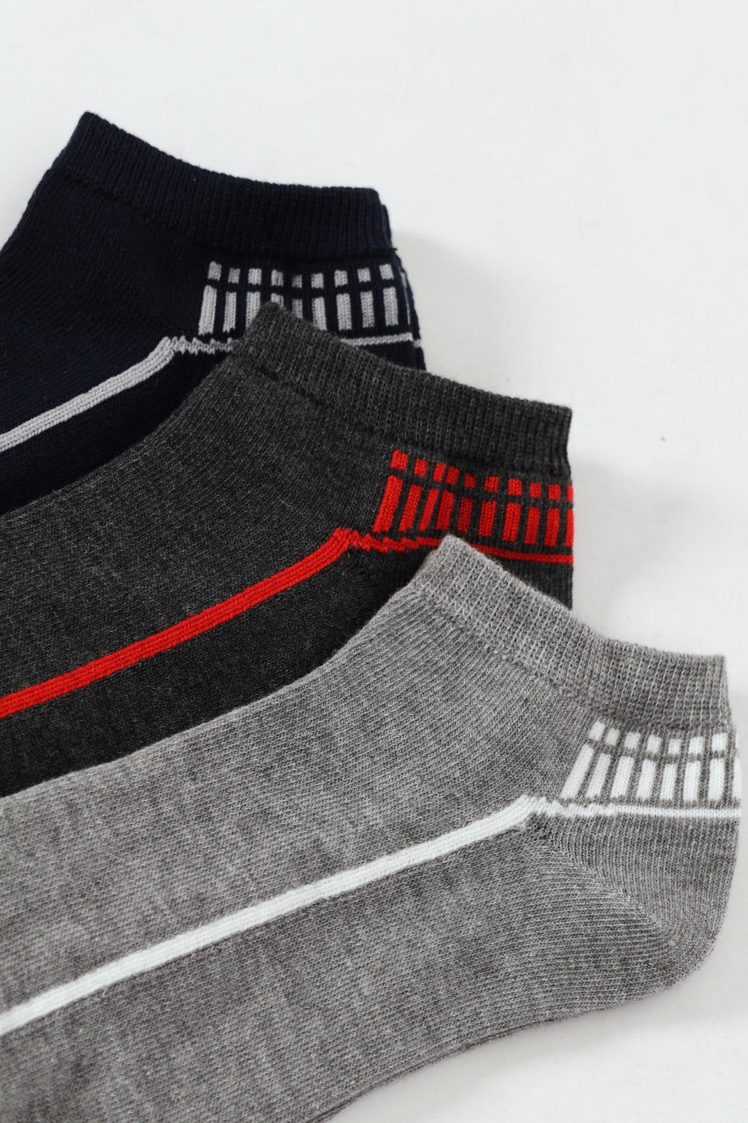 3 Pack Lowcut Socks - Charcoal/Grey Melange/Navy
