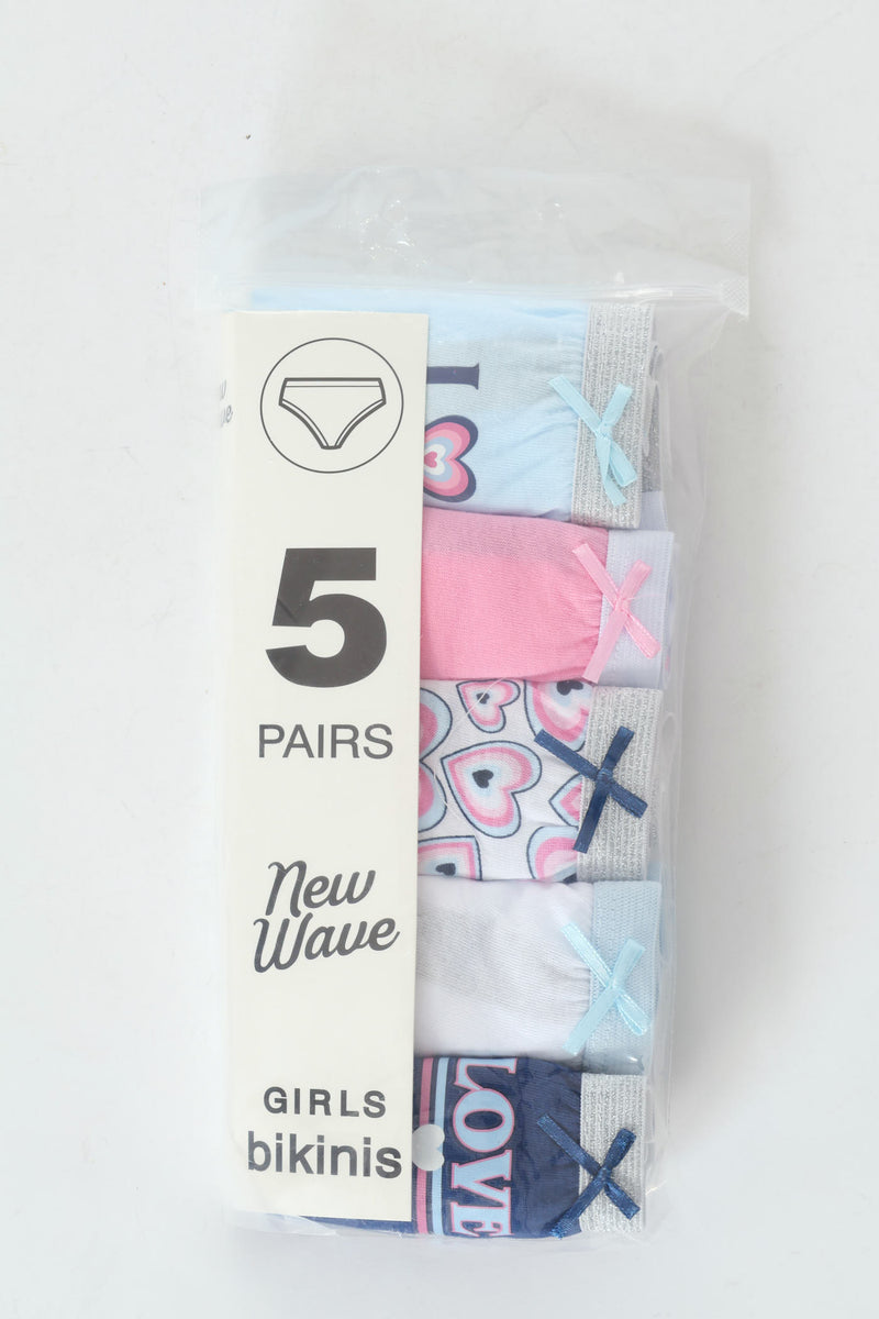 Girls Love Hearts Panties - Navy