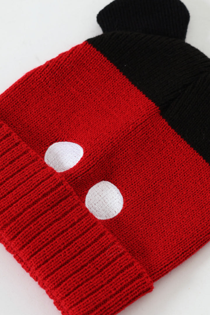Pre-Boys Mickey Beanie - Red/Black