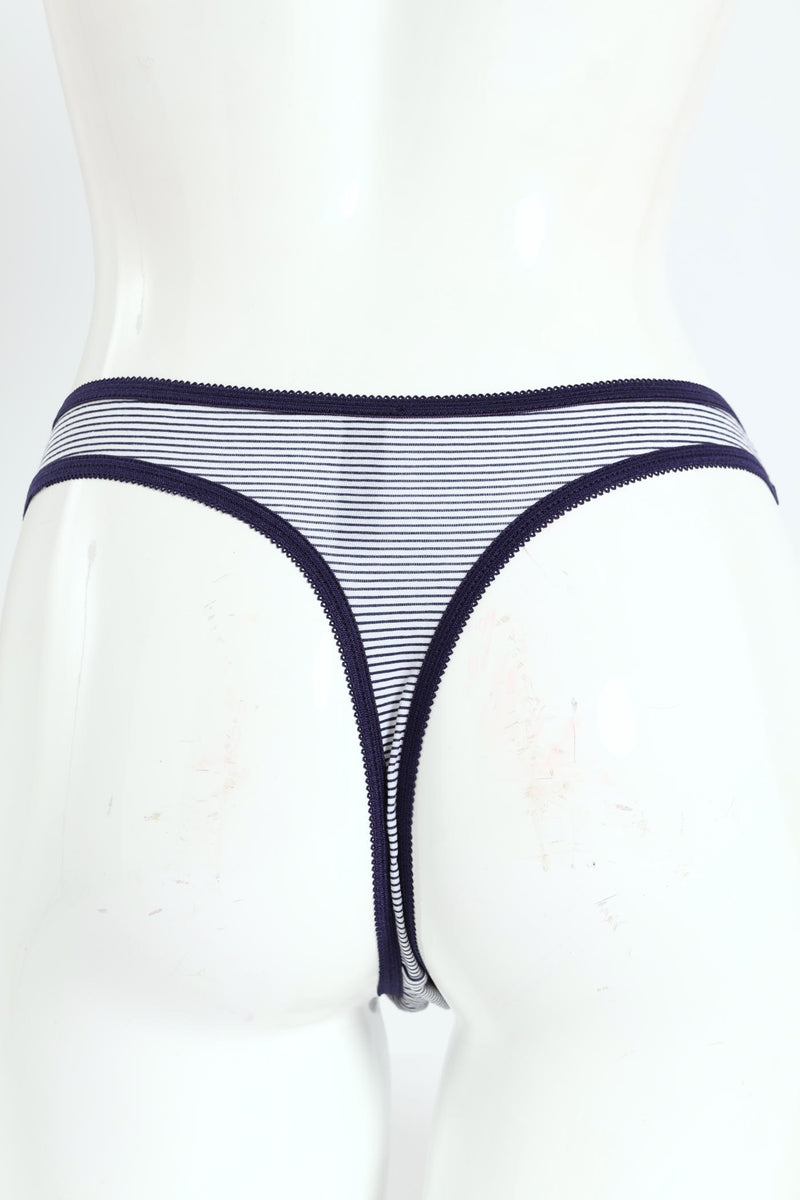 5 Pack Cotton Stretch Thong Panties - Slate/Stripe/Grey/Cherry/Black