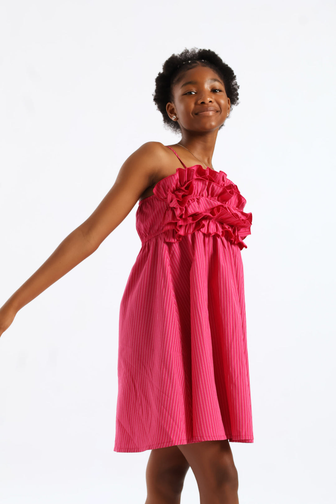 Girls Rara Bodice Dress - Magenta