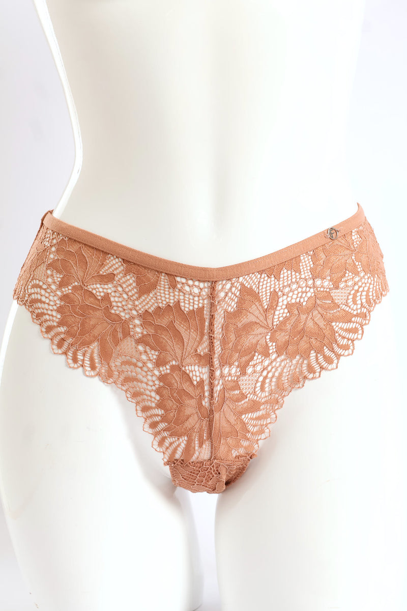 3 Pack Galloon Lace Brazilian Panties - Caramel/Espresso