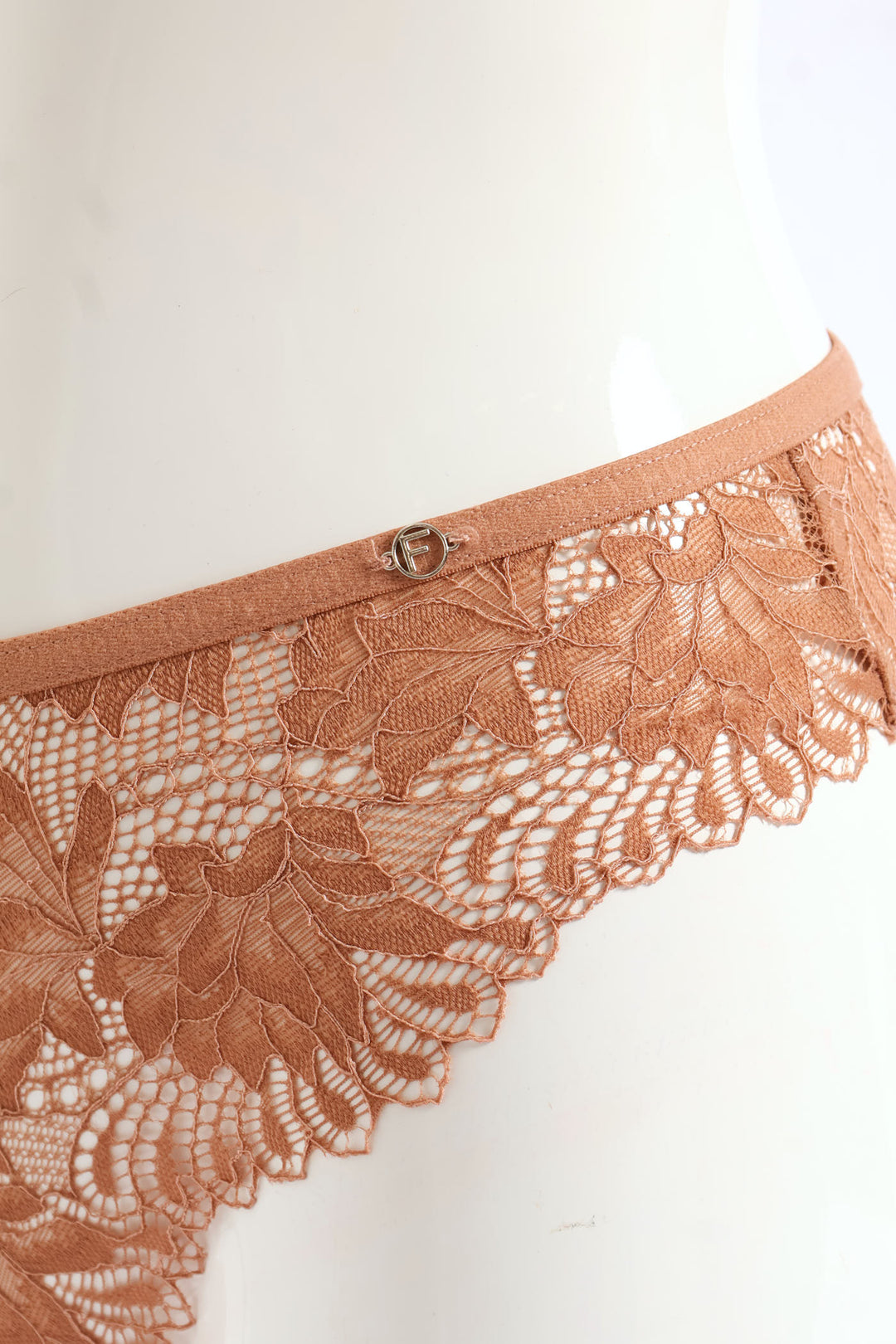3 Pack Galloon Lace Brazilian Panties - Caramel/Espresso