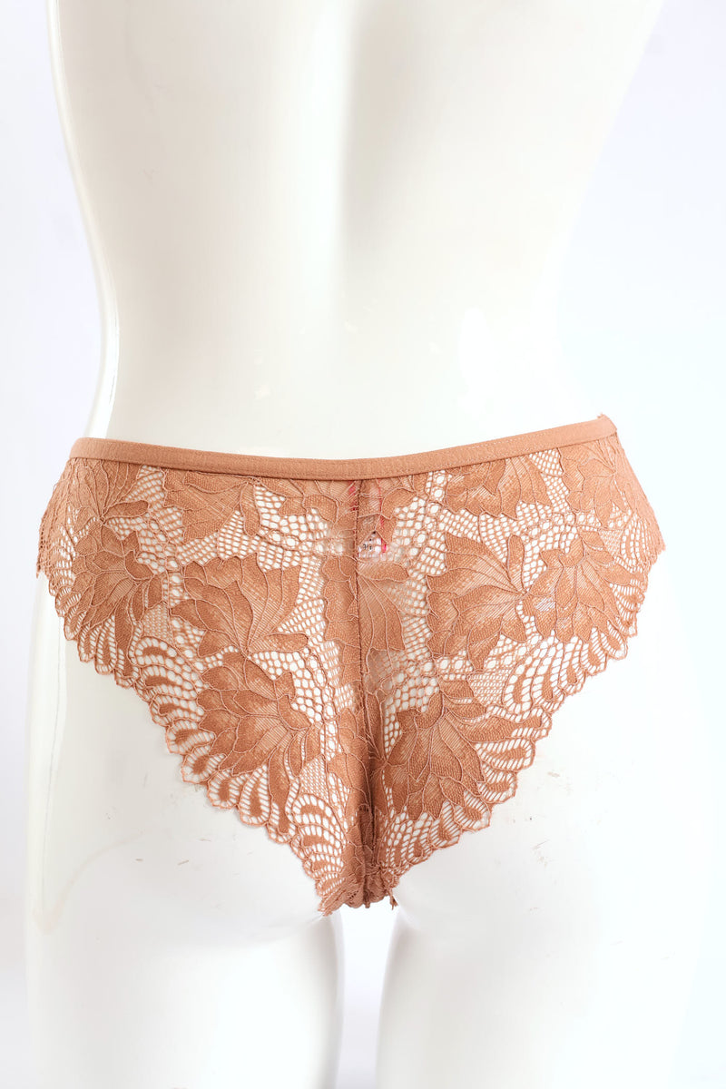 3 Pack Galloon Lace Brazilian Panties - Caramel/Espresso