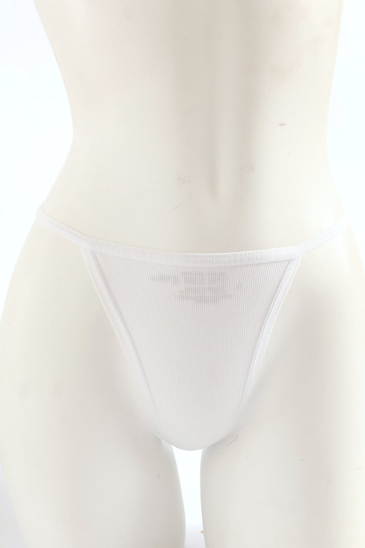 Ladies 3 Pack Wide Ribbed Seamless T-String Panty - Black/Mocca/White