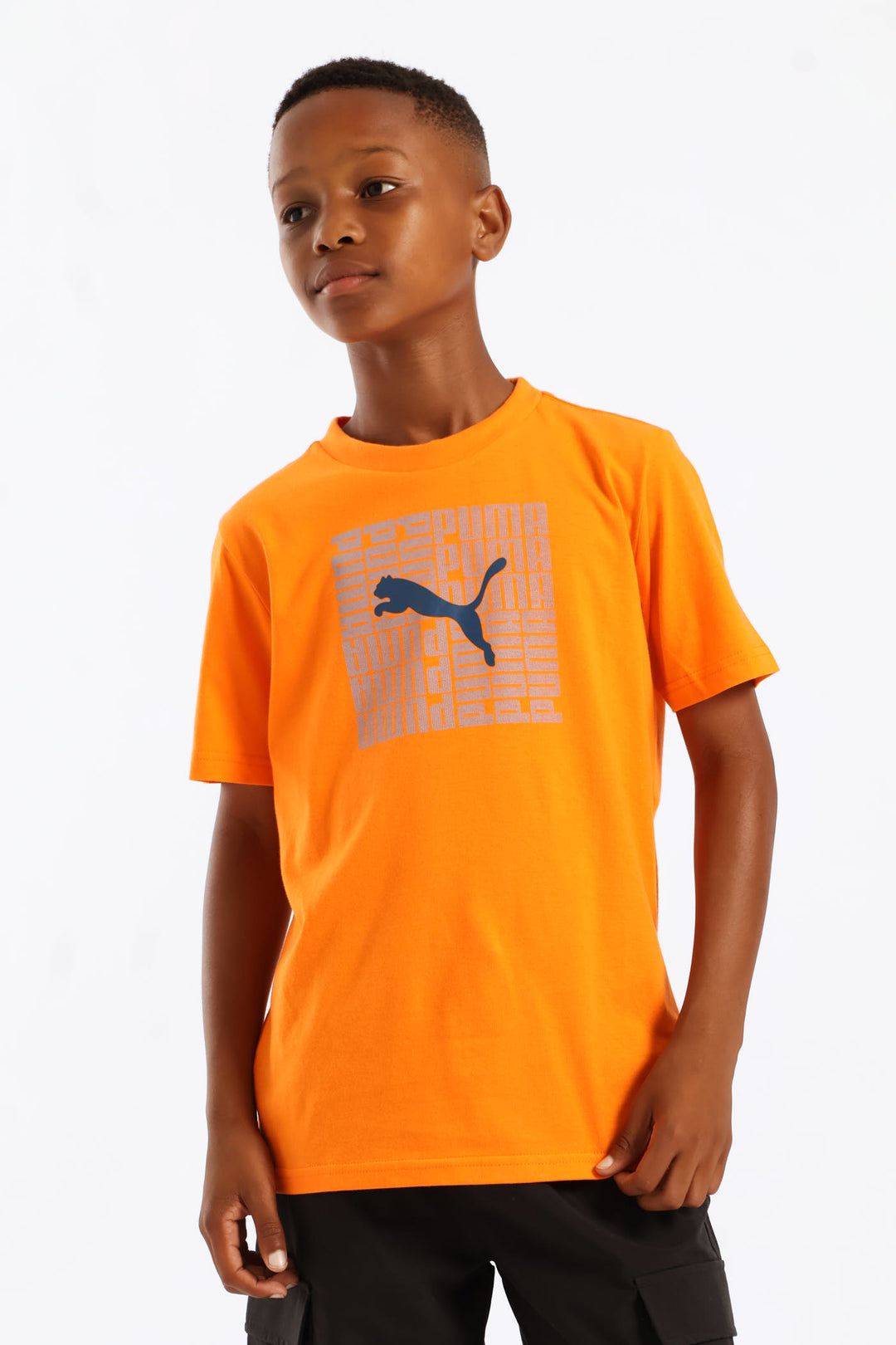Boys Split Frame Cat Tee - Orange