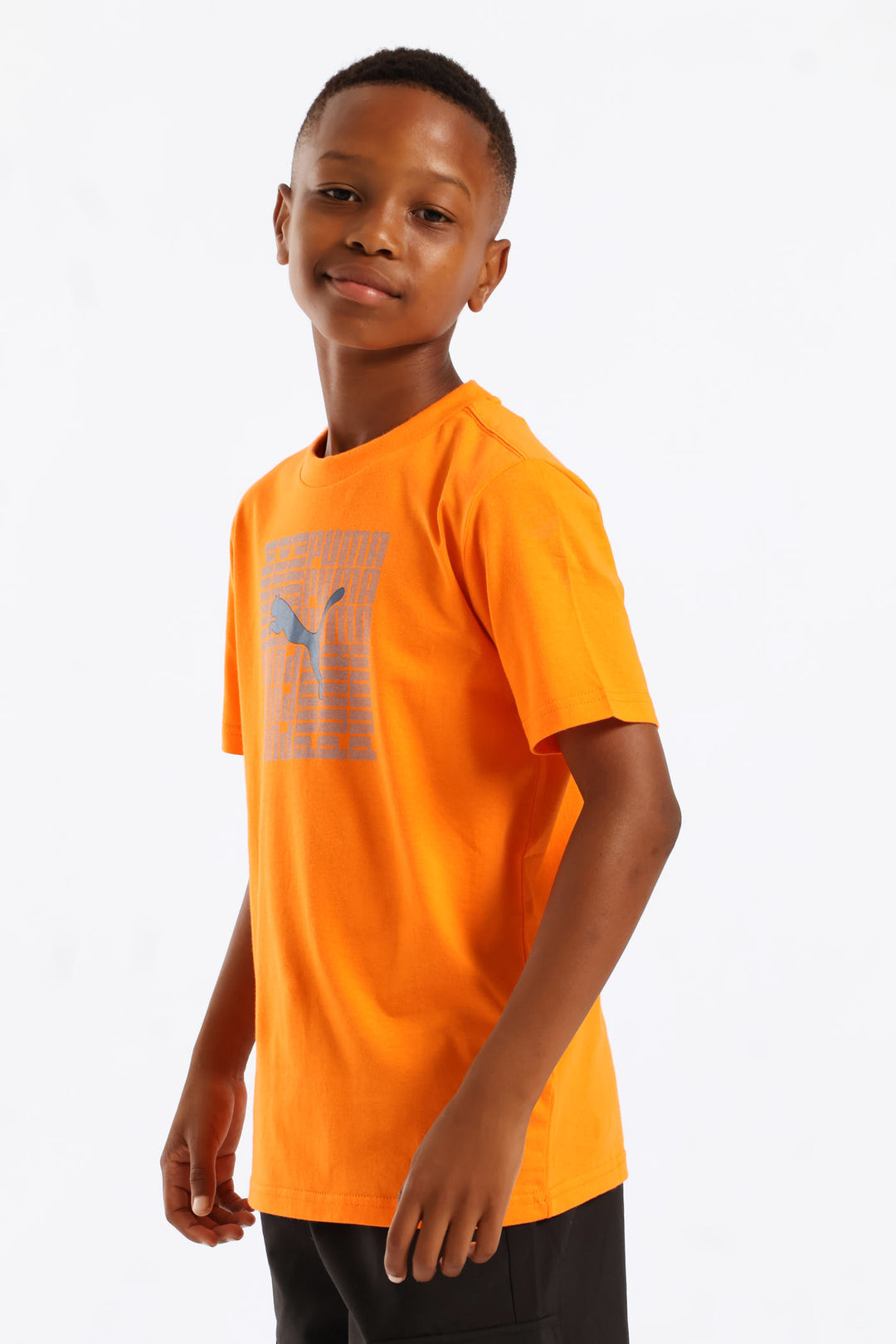 Boys Split Frame Cat Tee - Orange