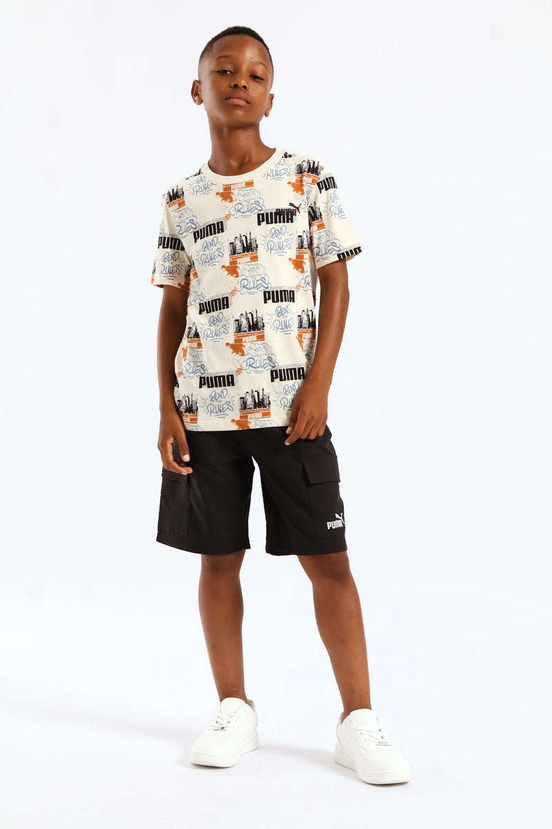 Boys Skate Print Tee - Stone
