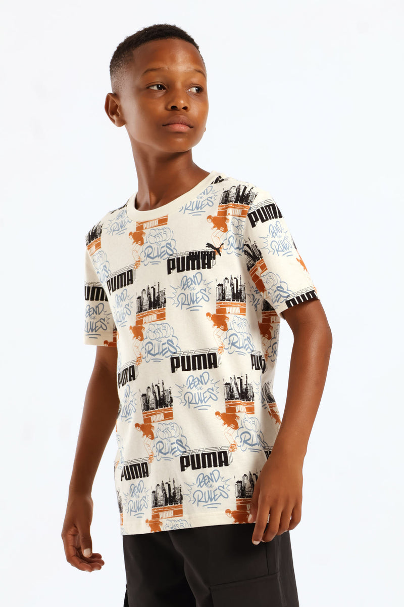 Boys Skate Print Tee - Stone