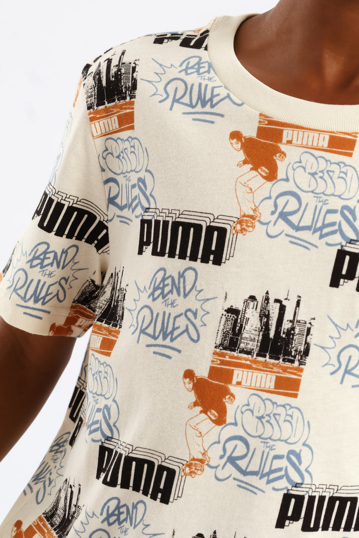 Boys Skate Print Tee - Stone
