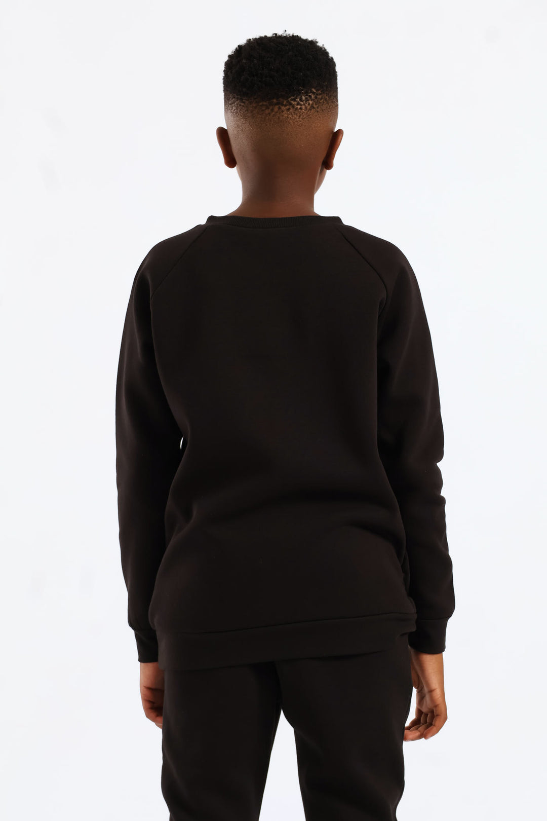 Boys Basic Fleece Crew Top - Black