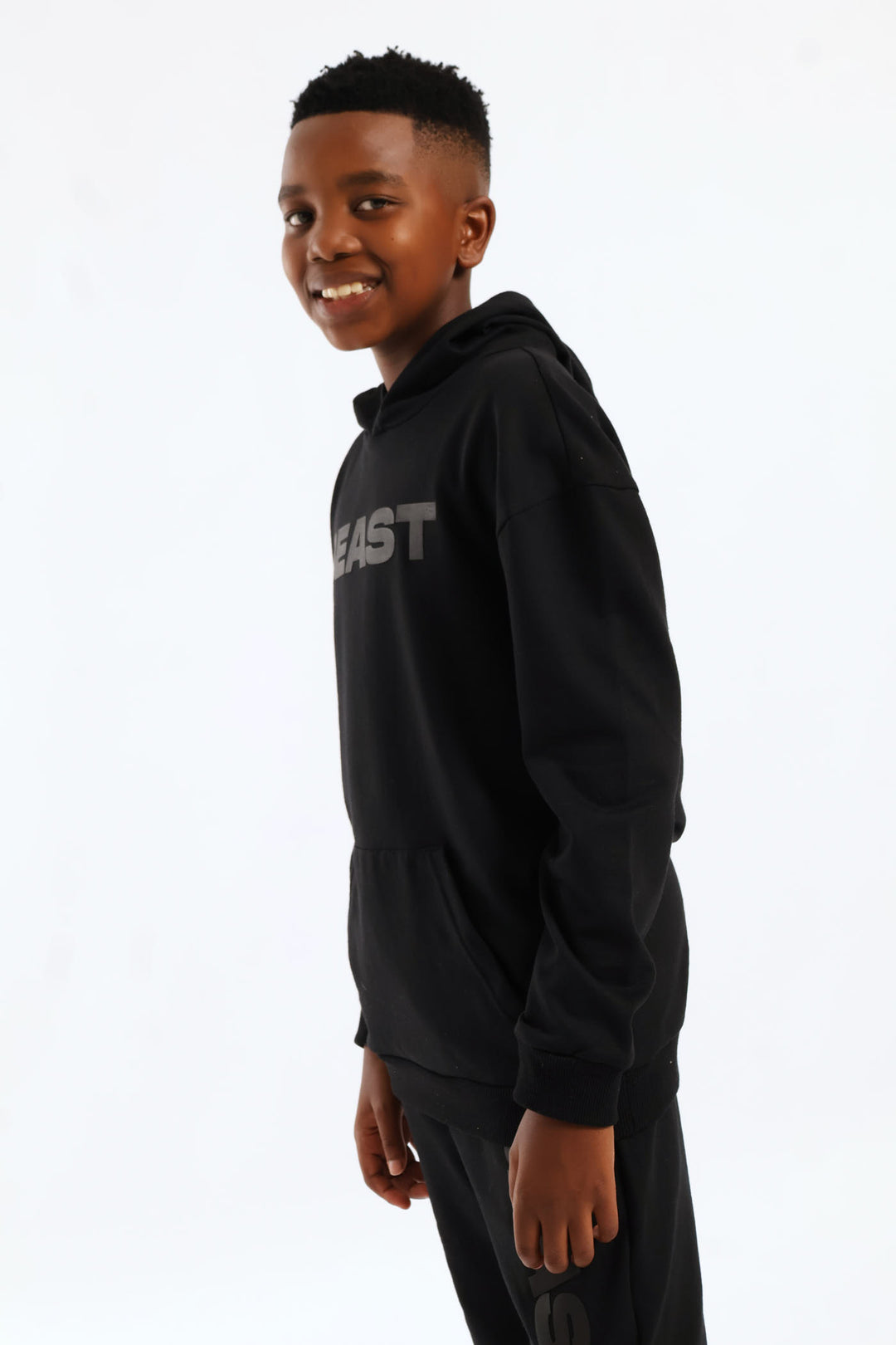 Boys Mr Beast HD Print Hoody - Black