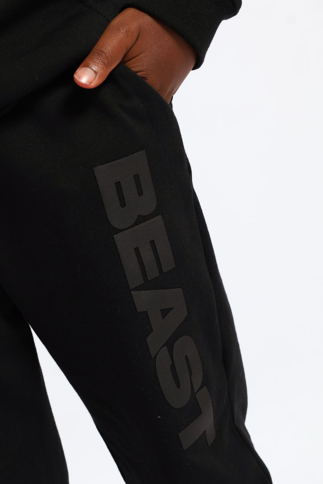 Boys Mr Beast HD Print Joggers - Black