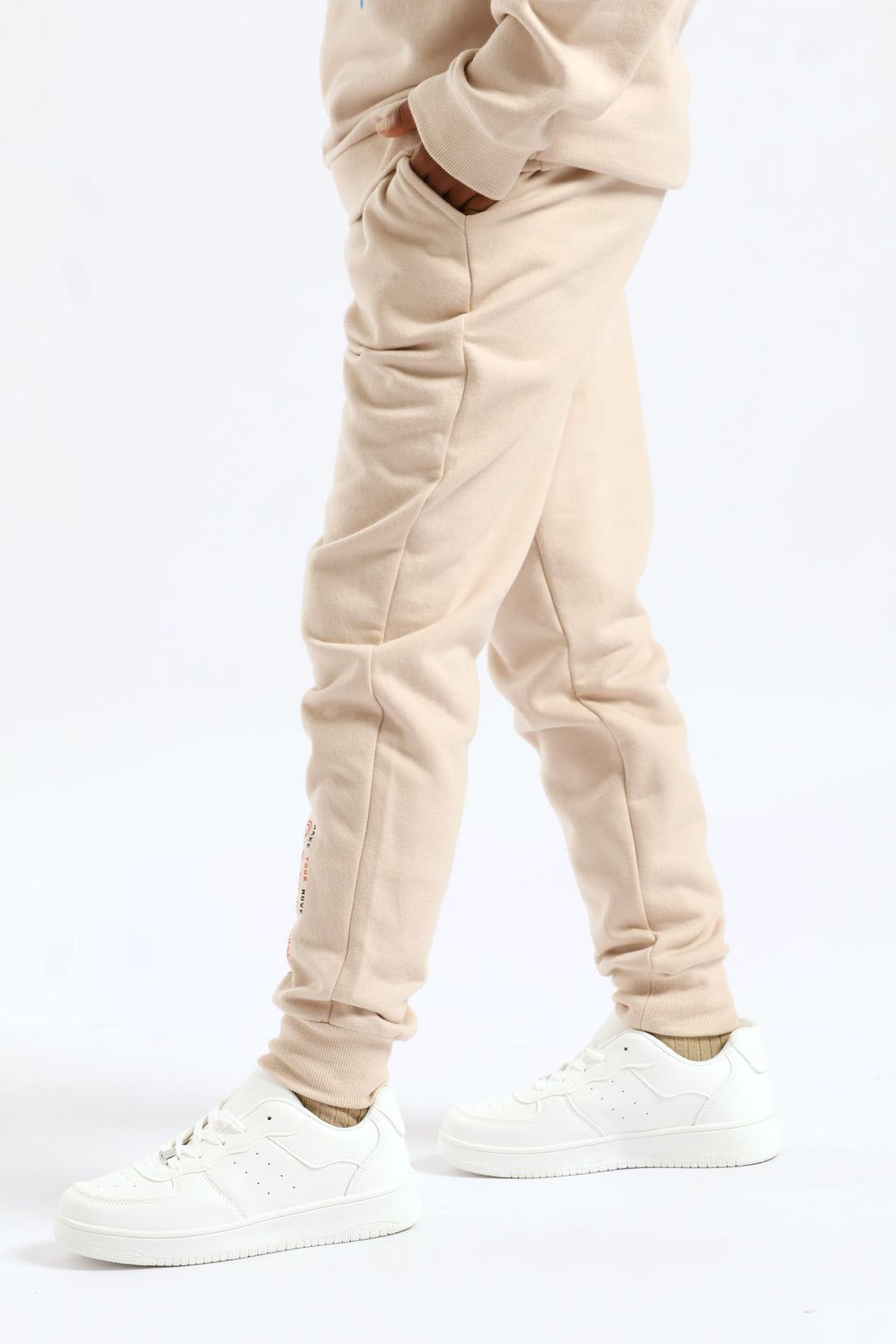 Boys Gamer Print Fleece Jogger - Stone