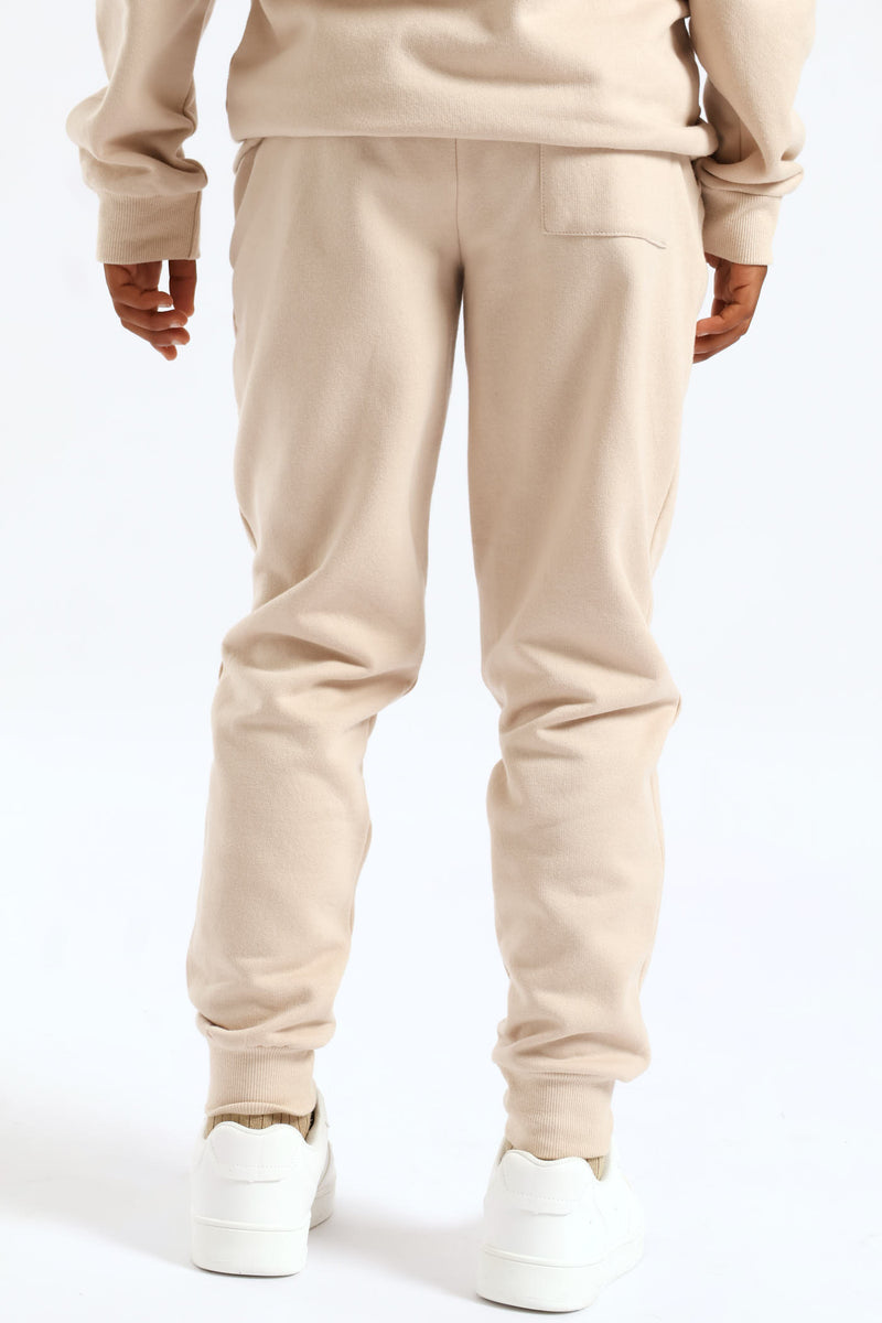 Boys Gamer Print Fleece Jogger - Stone