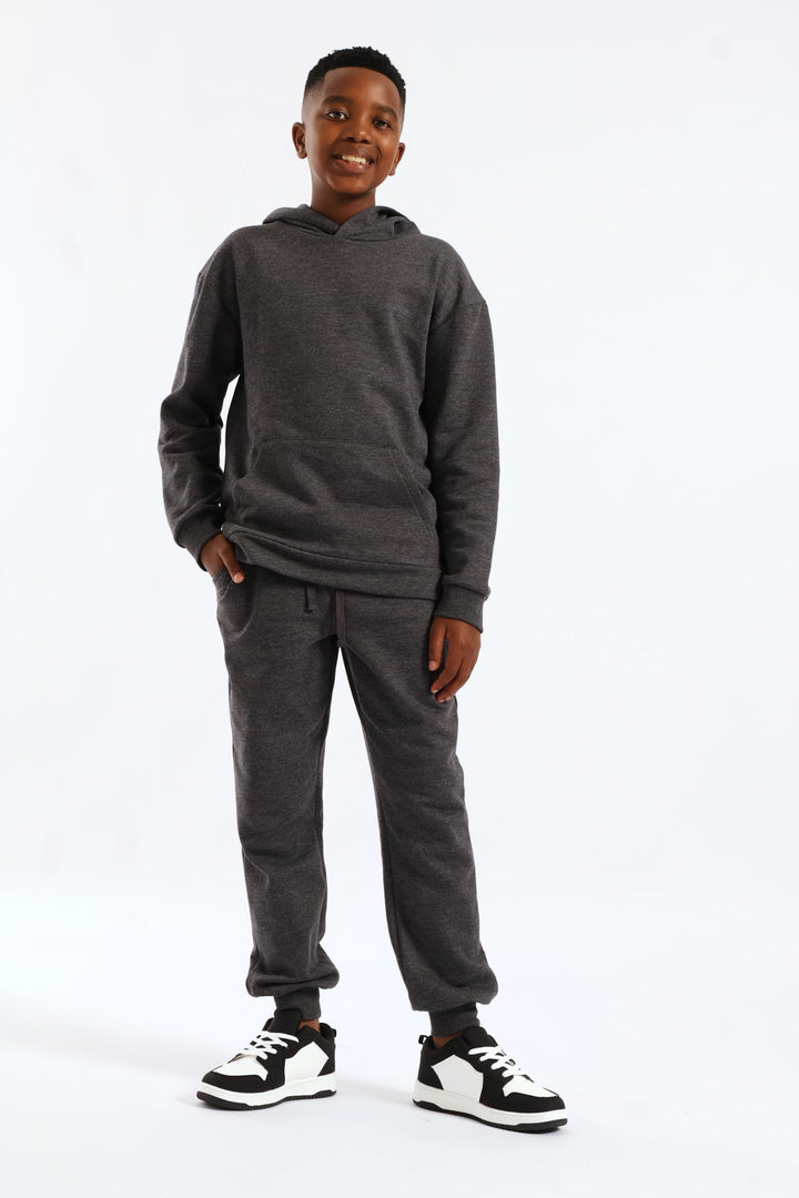 Boys Fleece Hoody - Charcoal Melange