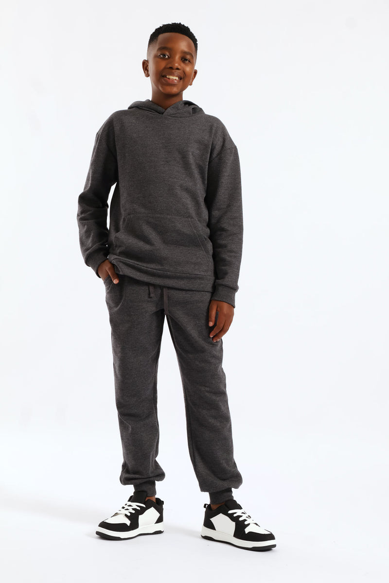 Boys Fleece Hoody - Charcoal Melange