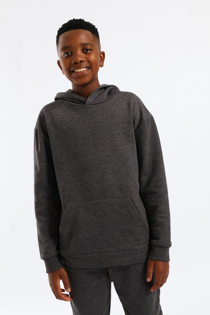 Boys Fleece Hoody - Charcoal Melange
