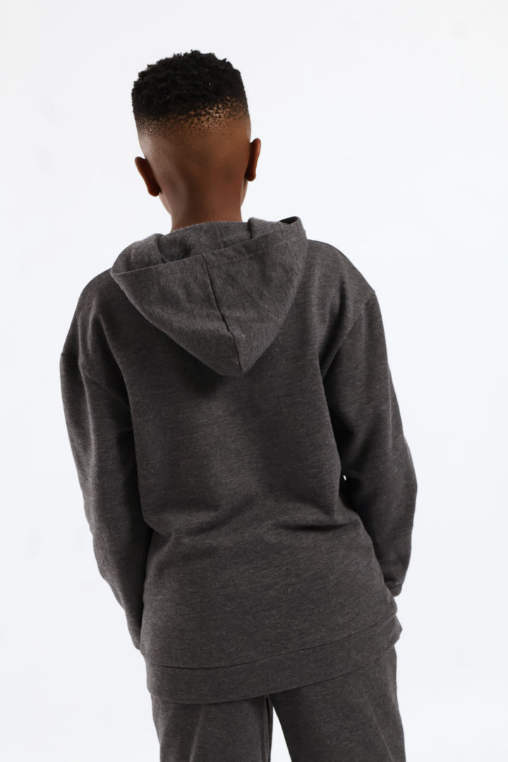 Boys Fleece Hoody - Charcoal Melange