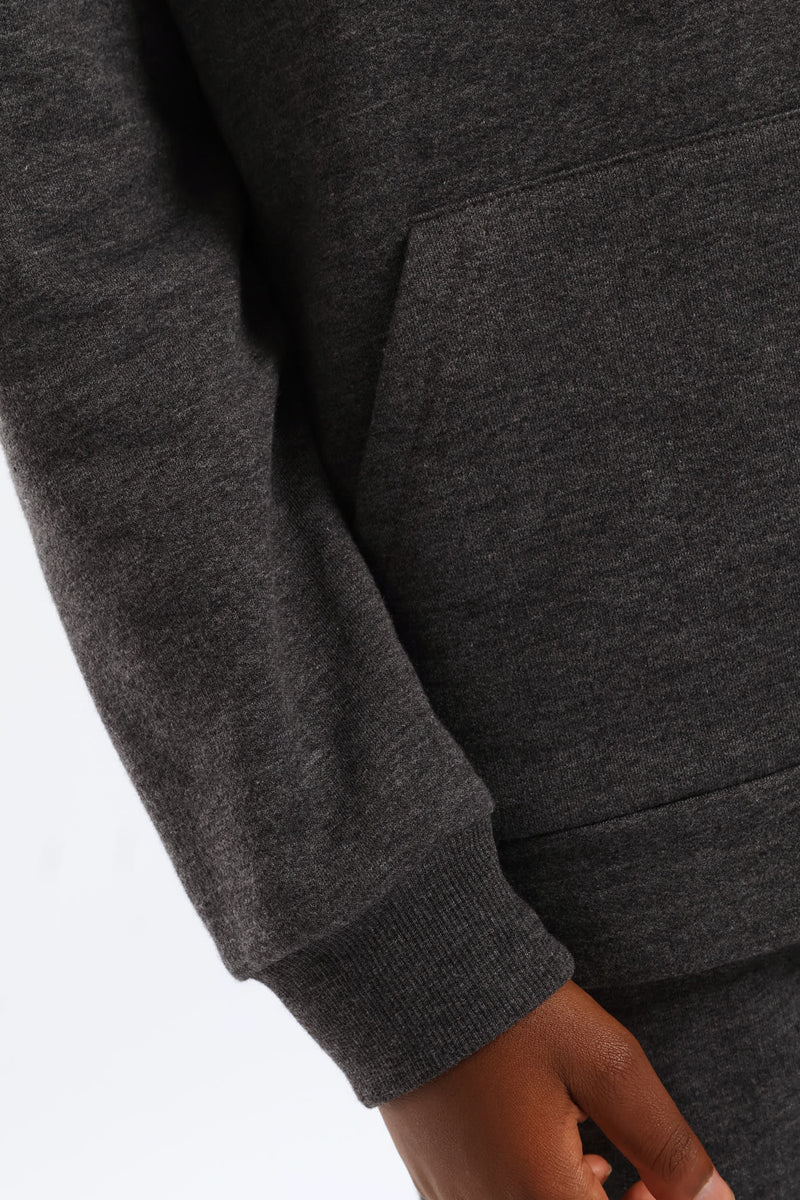 Boys Fleece Hoody - Charcoal Melange