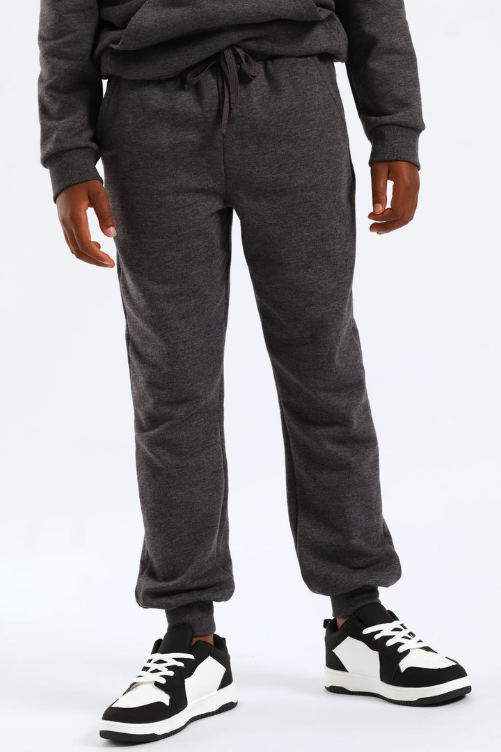 Boys Fleece Jogger - Charcoal Melange