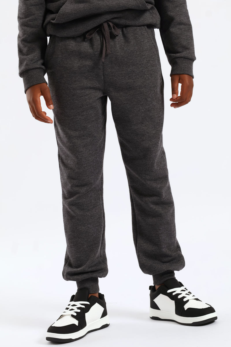 Boys Fleece Jogger - Charcoal Melange