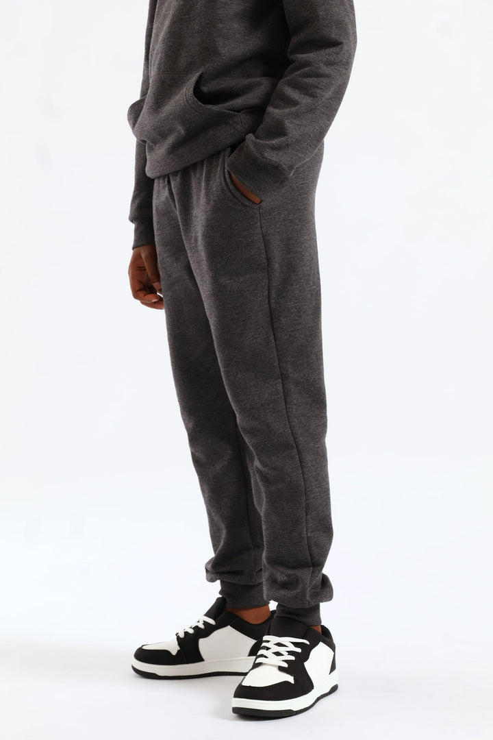 Boys Fleece Jogger - Charcoal Melange