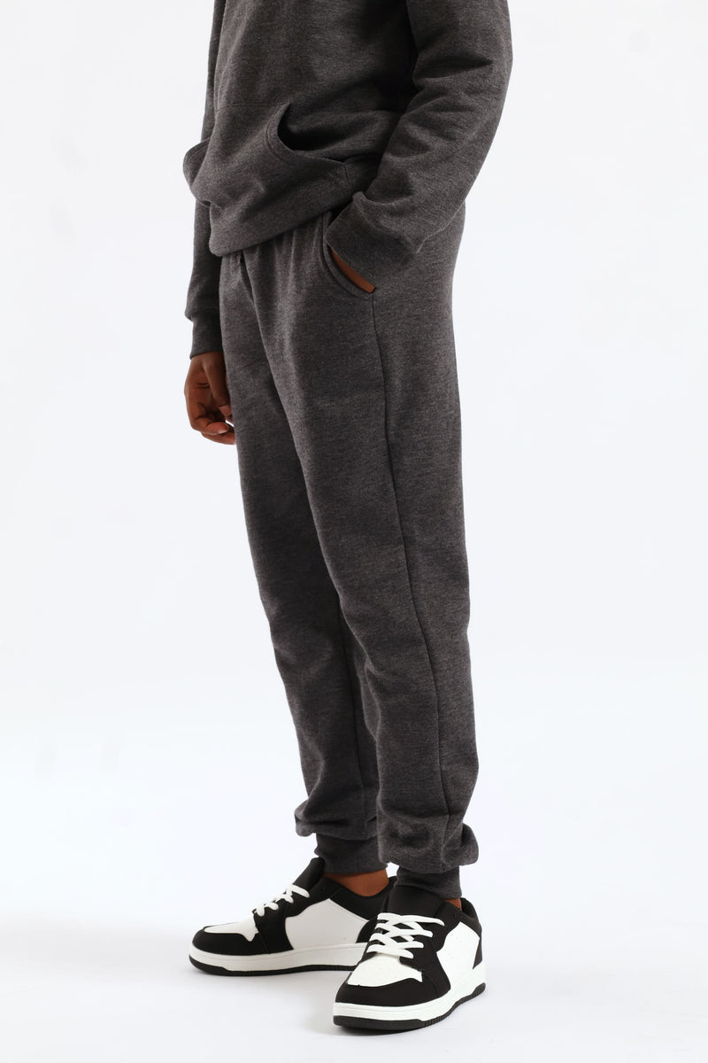Boys Fleece Jogger - Charcoal Melange