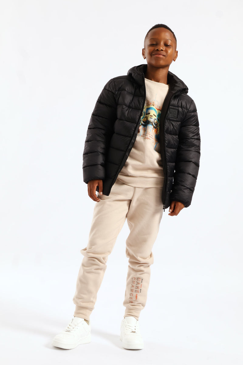 Boys Puffer Jacket - Black