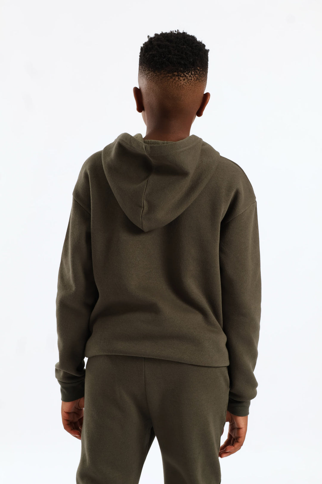 Boys Basic Fleece Hoody - Olive
