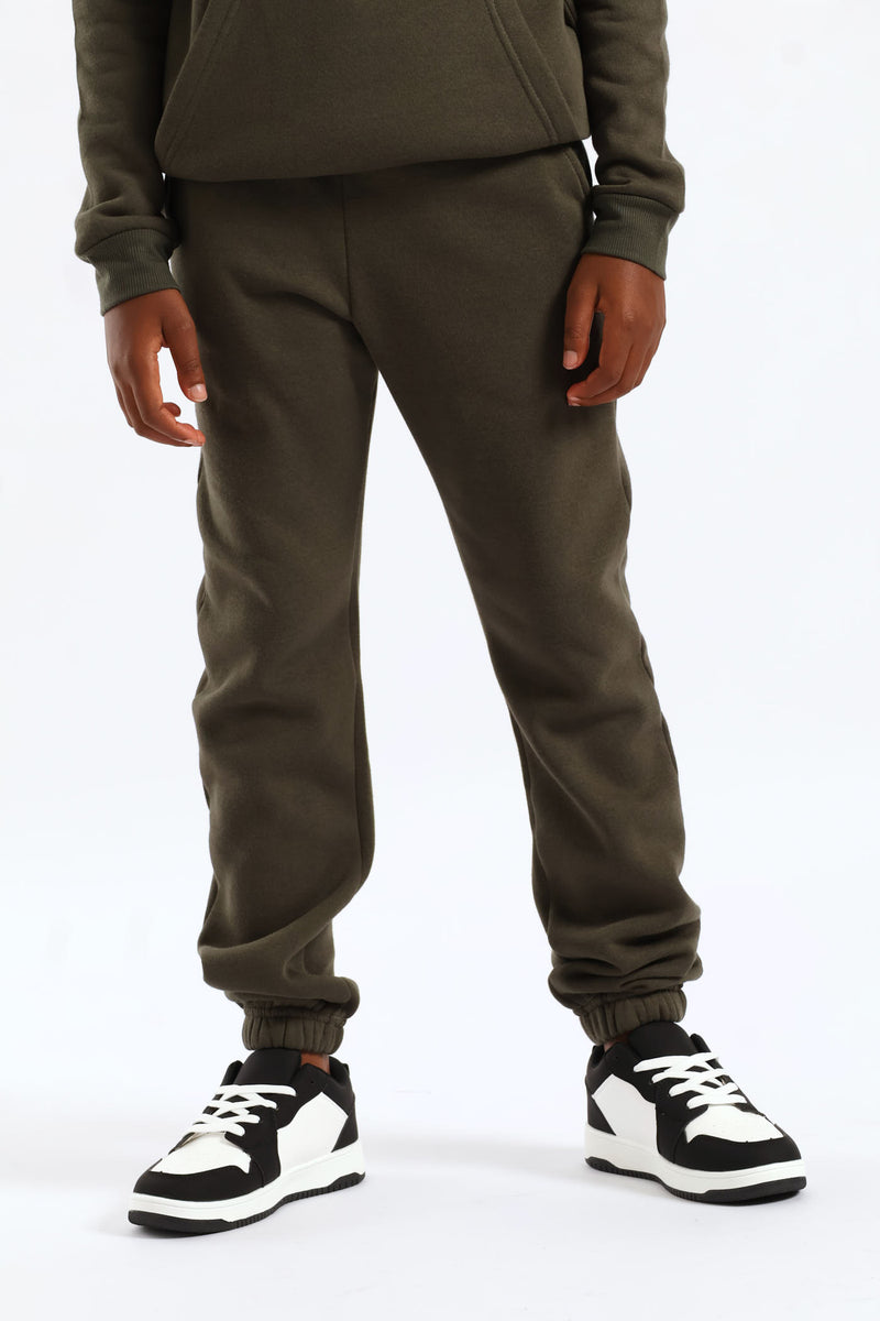 Boys Basic Fleece Jogger - Olive
