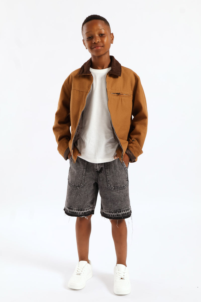 Boys Twill Barn Jacket - Tan